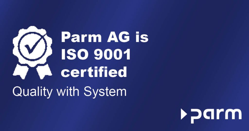 Post_ISO9001 ISO 9001 certification for Parm AG - quality that creates trust